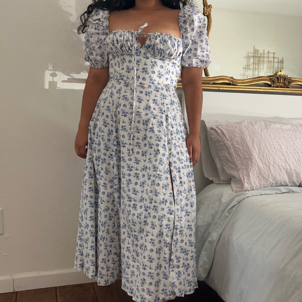 House of CB Blue Floral Midi Dress - Picture 2 of 12